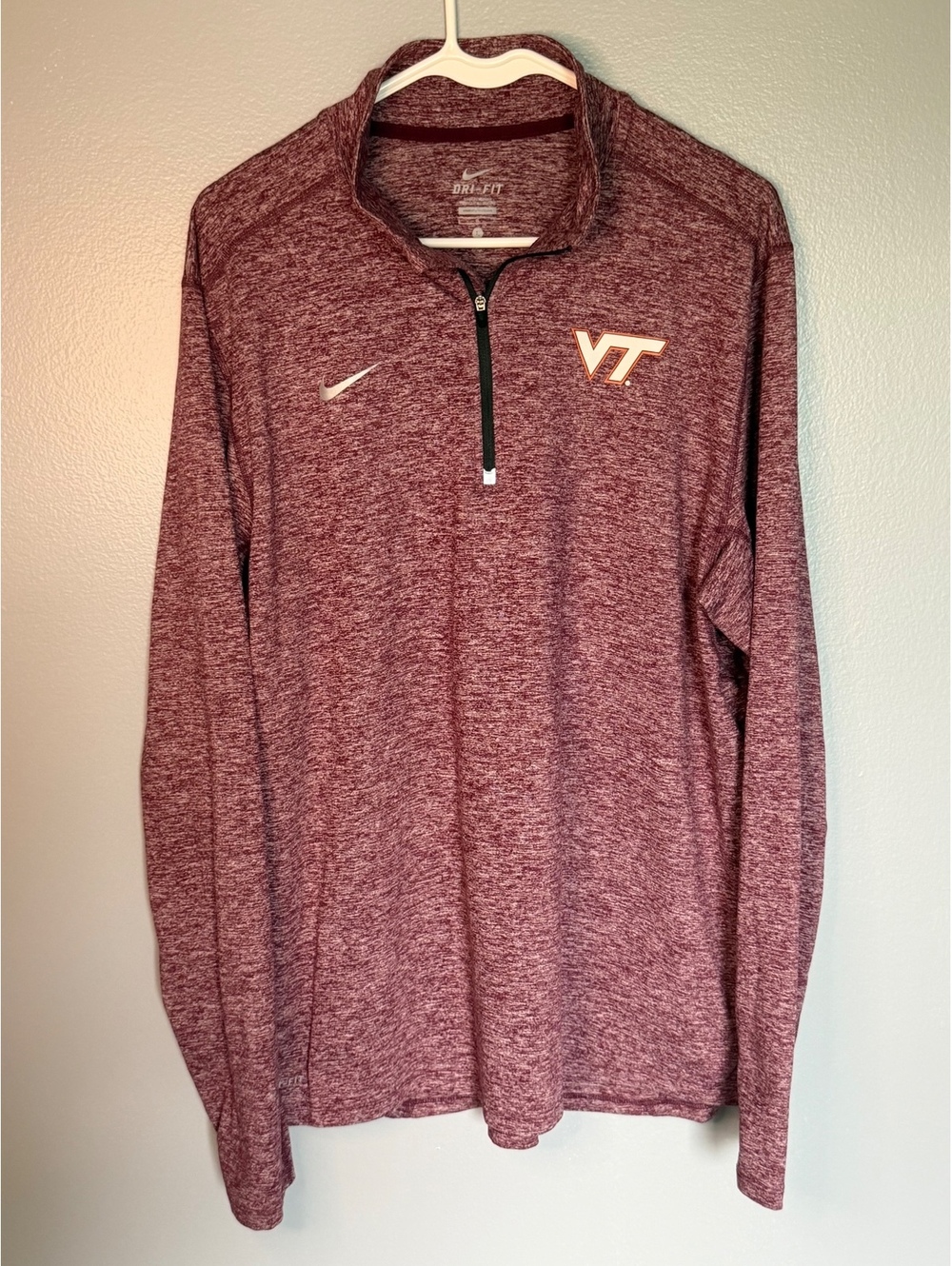 Nike Dri-FIT Virginia Tech Maroon 1/4 Zip Men's Sweatshirt